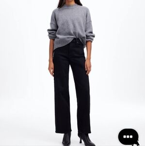 Madewell The Perfect Vintage Wide Leg Jean. Black.
